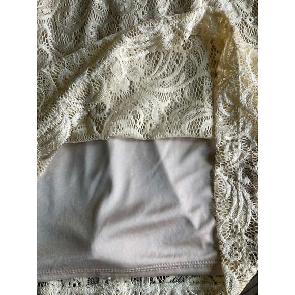 AGB Cream Lace Sheath Dress Short Sleeve Lined Women’s Size 12 NWT - Picture 6 of 8